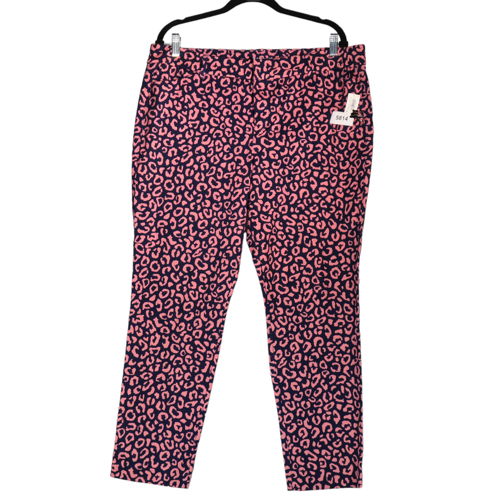 Old Navy Pink & Navy Leopard Straight Leg Jeans